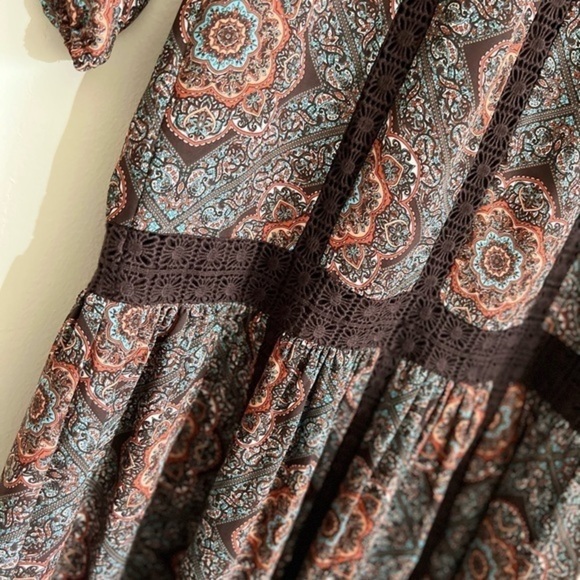⭐️⭐️Daniel Rainn Boho Drop Waist Crochet Accent Dress, NWT, Size Medium, - Picture 11 of 16